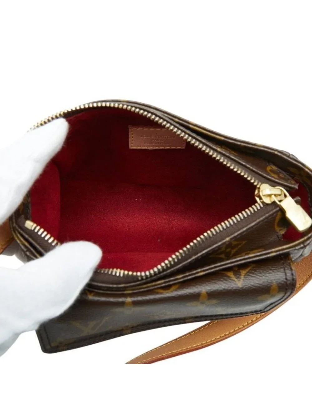 Louis Vuitton Monogram Viva Cite PM Crossbody Shoulder Bag Brown Leather